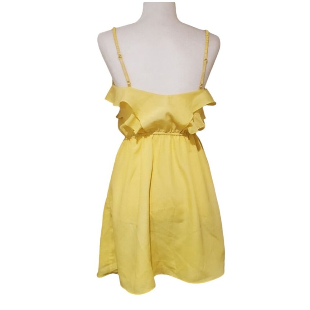 Bcbgeneration Yellow Ruffle Spaghetti Strap Mini … - image 4